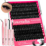 Fowendia Lash Clusters Kit containing fluffy individual lashes and bond and seal