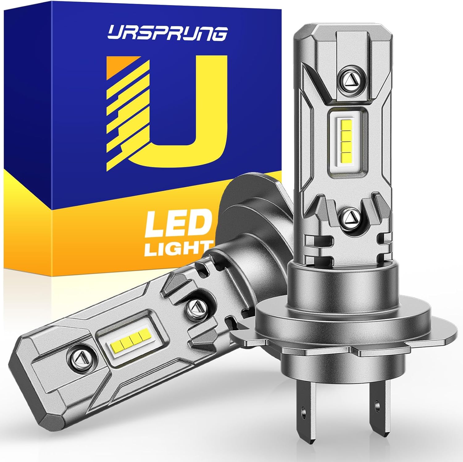 Ursprung H7 LED fog light bulb front view showcasing the 16CSP high density chip upgrade