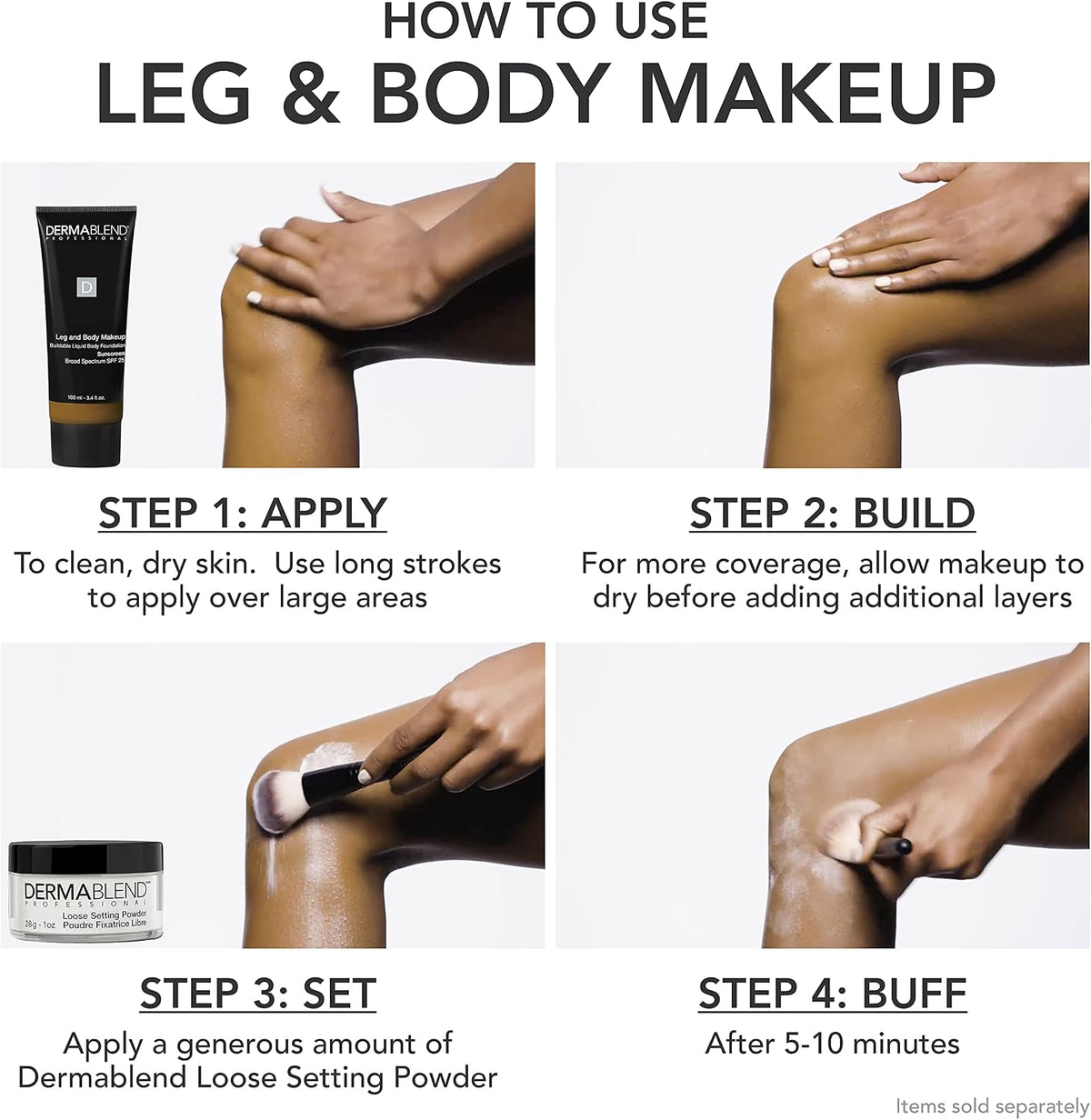 Dermablend body makeup packaging box and tube