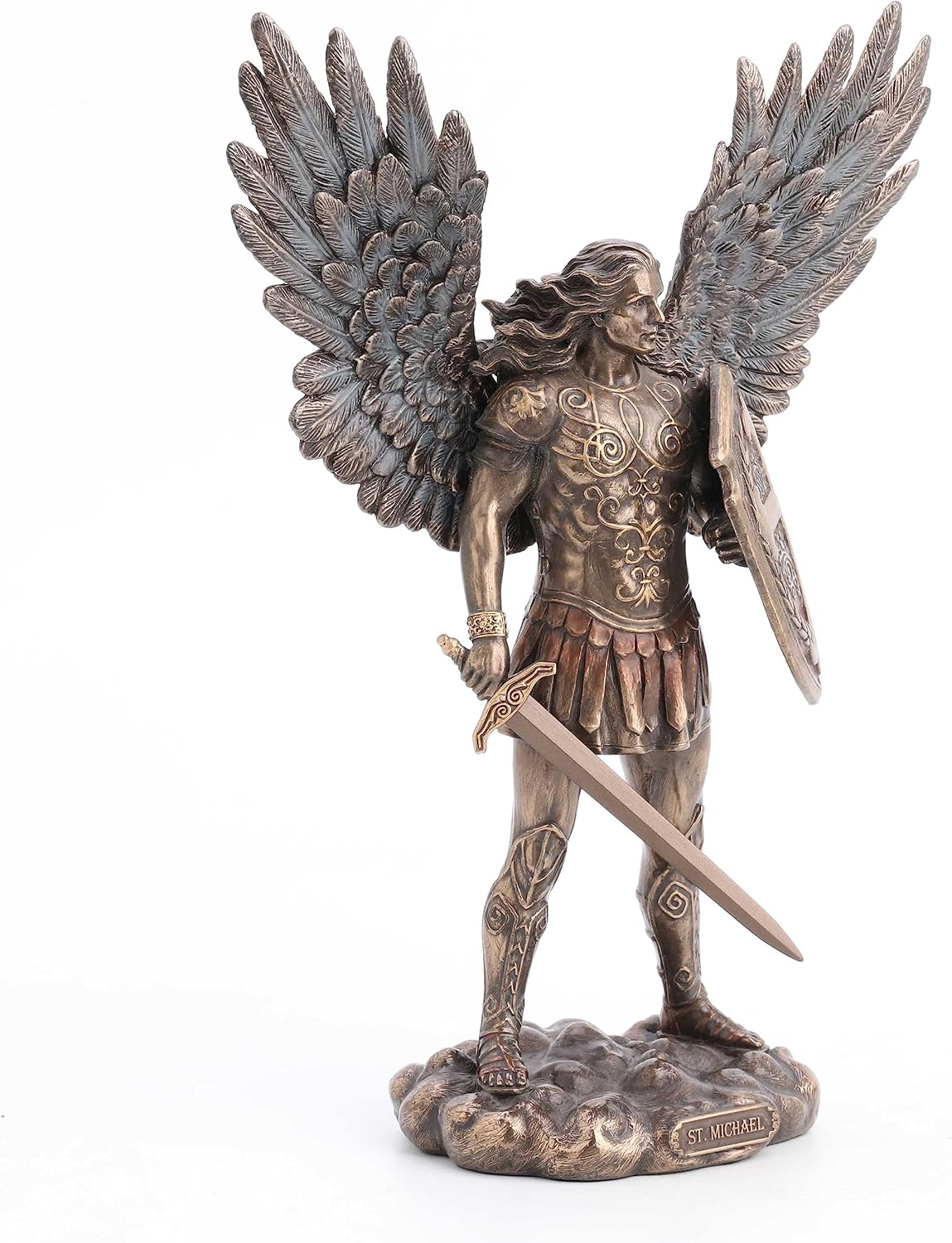 Veronese Design Saint Michael Archangel Statue side profile with wings