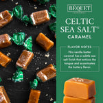 Back of Béquet Celtic sea salt caramel pouch showing gluten free logo