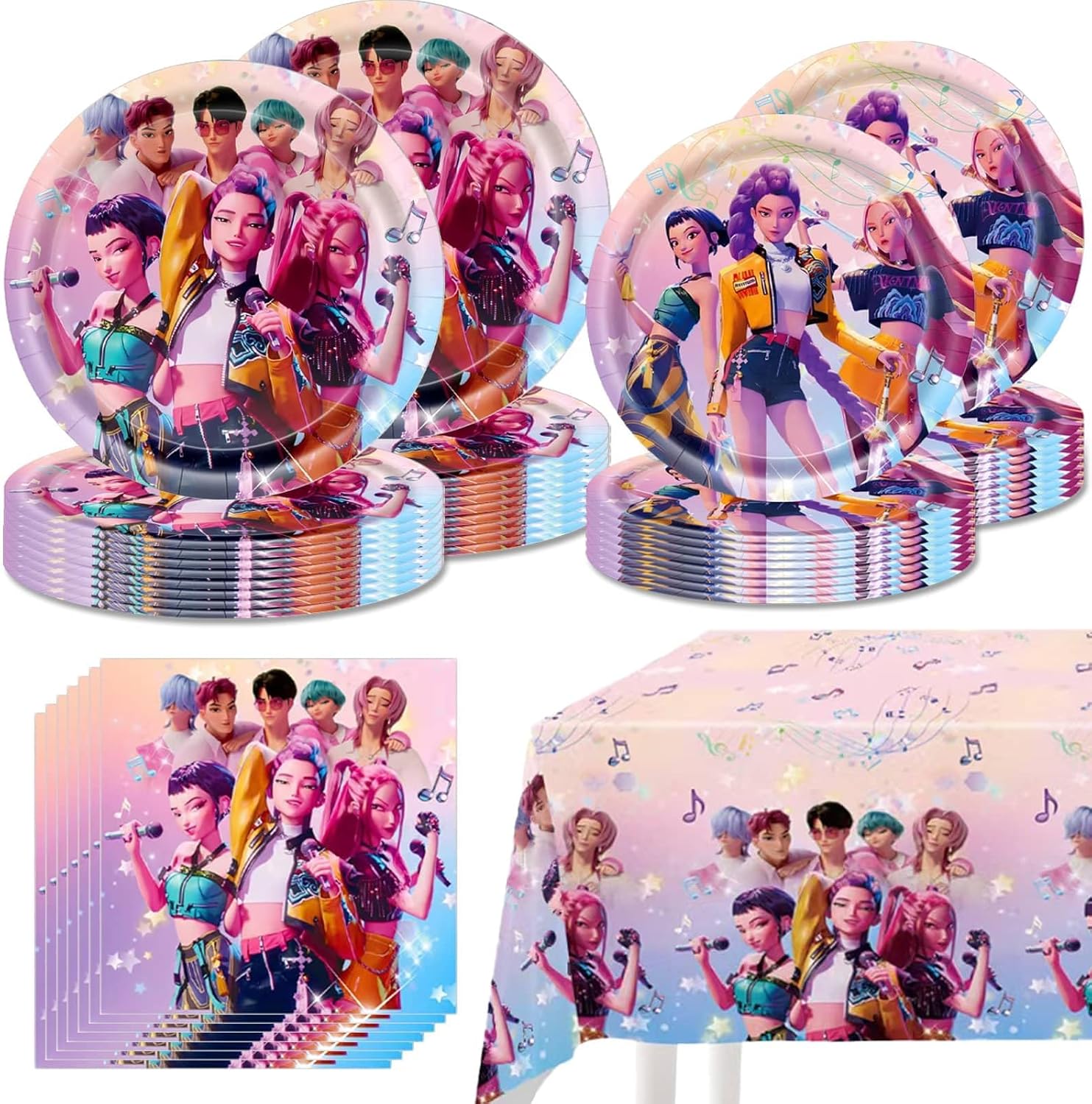 Szcfvhb Demon Movie Hunters party tableware set front view