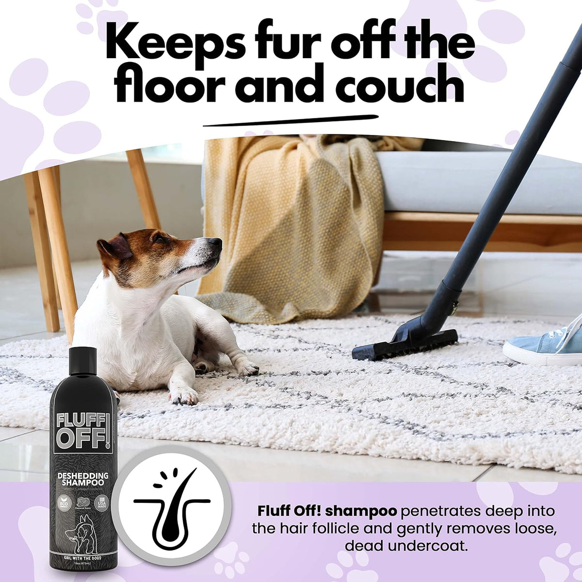 Girl With The Dogs Fluff Off Omega fatty acid enriched deshedding set