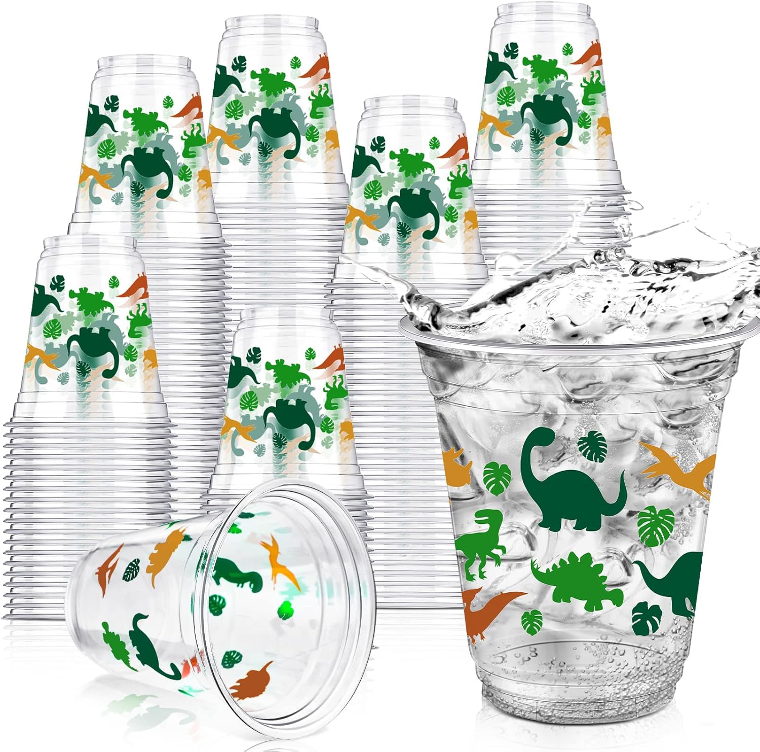 Lallisa dinosaur birthday party cups front view