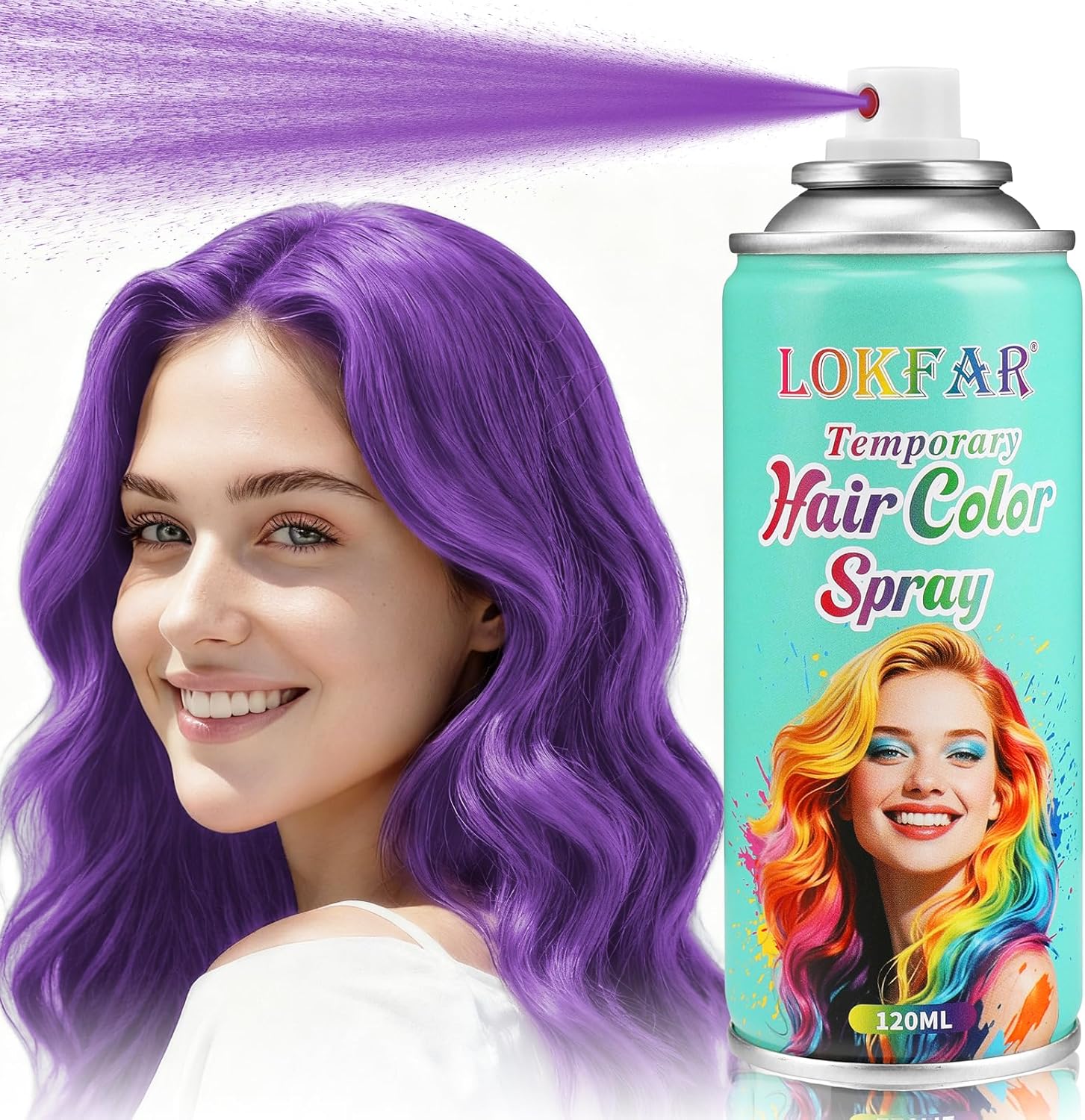 Splat Hair Color Temporary Purple Spray front view showing the aerosol can packaging.
