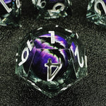 HAOMEJA 7 piece tabletop gaming dice set angle view