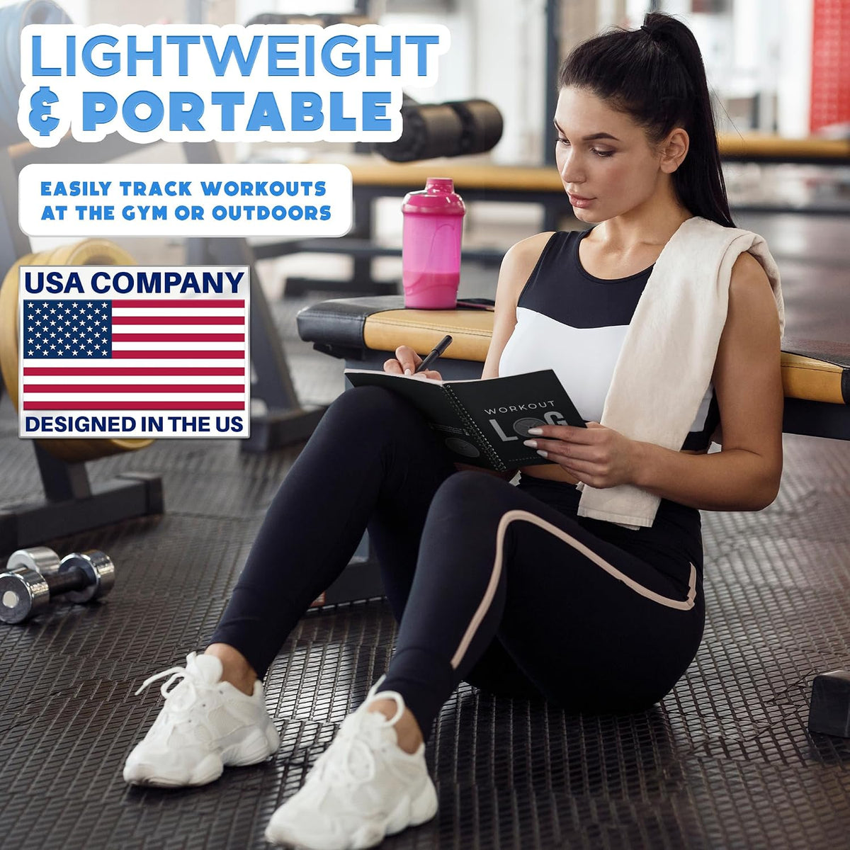 Workout Log Gym training diary goal setting page layout