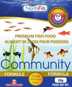 NorthFin Community Formula fish food container side profile shot