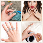 DTOFOOT silver cat motif crochet tension ring