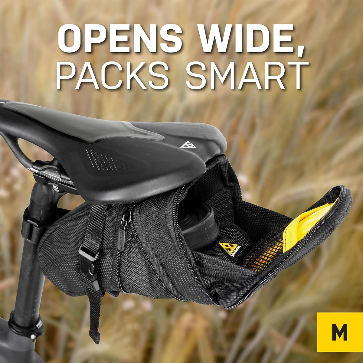 Topeak bike seat bag quick release buckle mounting system detail