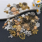 Wocraft flower charms close up gold and silver finishes