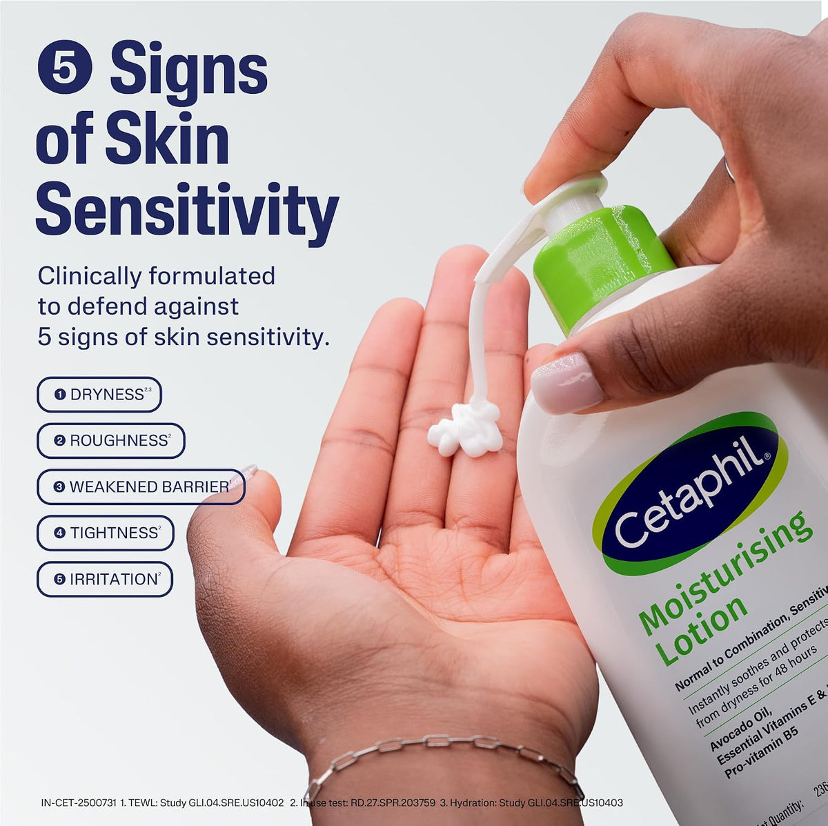 Cetaphil body lotion back label with ingredient details