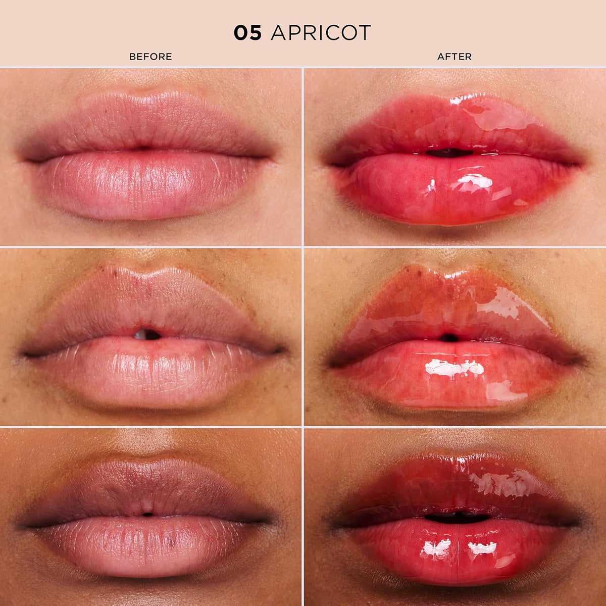 Clarins Lip Comfort Oil swatch showing high shine finish