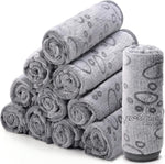 Tegeme 12 Pcs Pet Blankets 23 x 16 Inch Soft Fluffy Fleece Dog Cat Warm Paw Print Pattern Blankets Flannel Throw for Pets Dog Puppy Cat(Gray) - Image 9