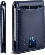 SERMAN BRANDS RFID Blocking Slim Bifold Genuine Leather Minimalist Front Pocket Wallets for Men with Money Clip Thin Gift - Image 14