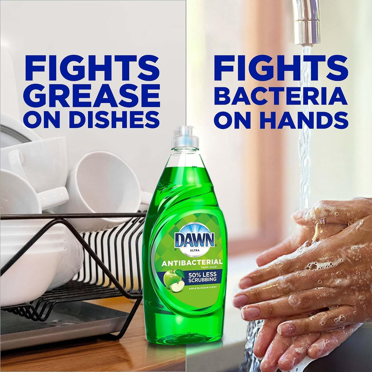 Dawn 18 fluid ounce liquid soap transparent green container