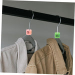 Clothing rack organized with color coded size markers