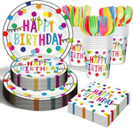 Decorlife happy birthday party tableware set front view