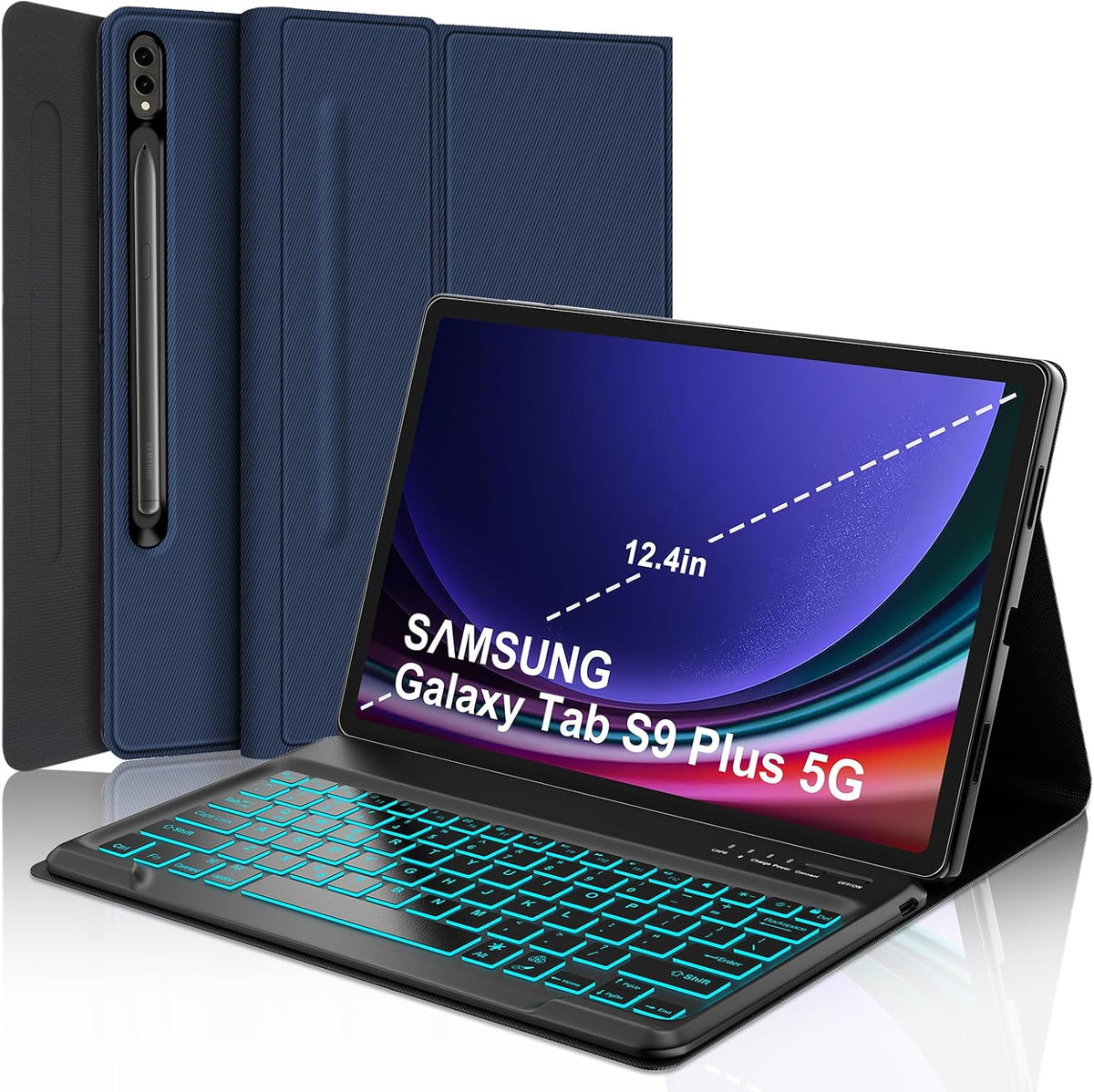 Keyboard Case for Samsung Galaxy Tab S10 FE/S9 FE 10.9-inch, Galaxy Tab S9 11-inch Case with Keypad, Smart Cover for Galaxy Tab S9 fe Keyboard, S Pen Holder&Charging Folio for S10FE 2025/S9FE, Black - Image 12