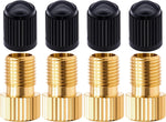 2PCS Brass Presta Valve Adapter, Convert Presta to Schrader Adaptor, Inflate Tire Using Standard Pump or Air Compressor for Bikes, 2 Pack Black Tire Valve Caps(Reticulated Grain Style) - Image 14