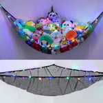 Unicorn Castle stuffed animal hammock front view with LED lights