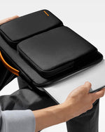 Tomtoc 14 inch laptop bag side angle highlighting CornerArmor protection technology