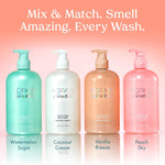 Kopari hydrating body wash applied on skin surface