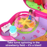 Polly Pocket Dolls & Playset, Straw-Beary Patch Compact with 2 Micro Dolls & 12 Accessories, Travel Toy with Fidget Exterior - Image 4