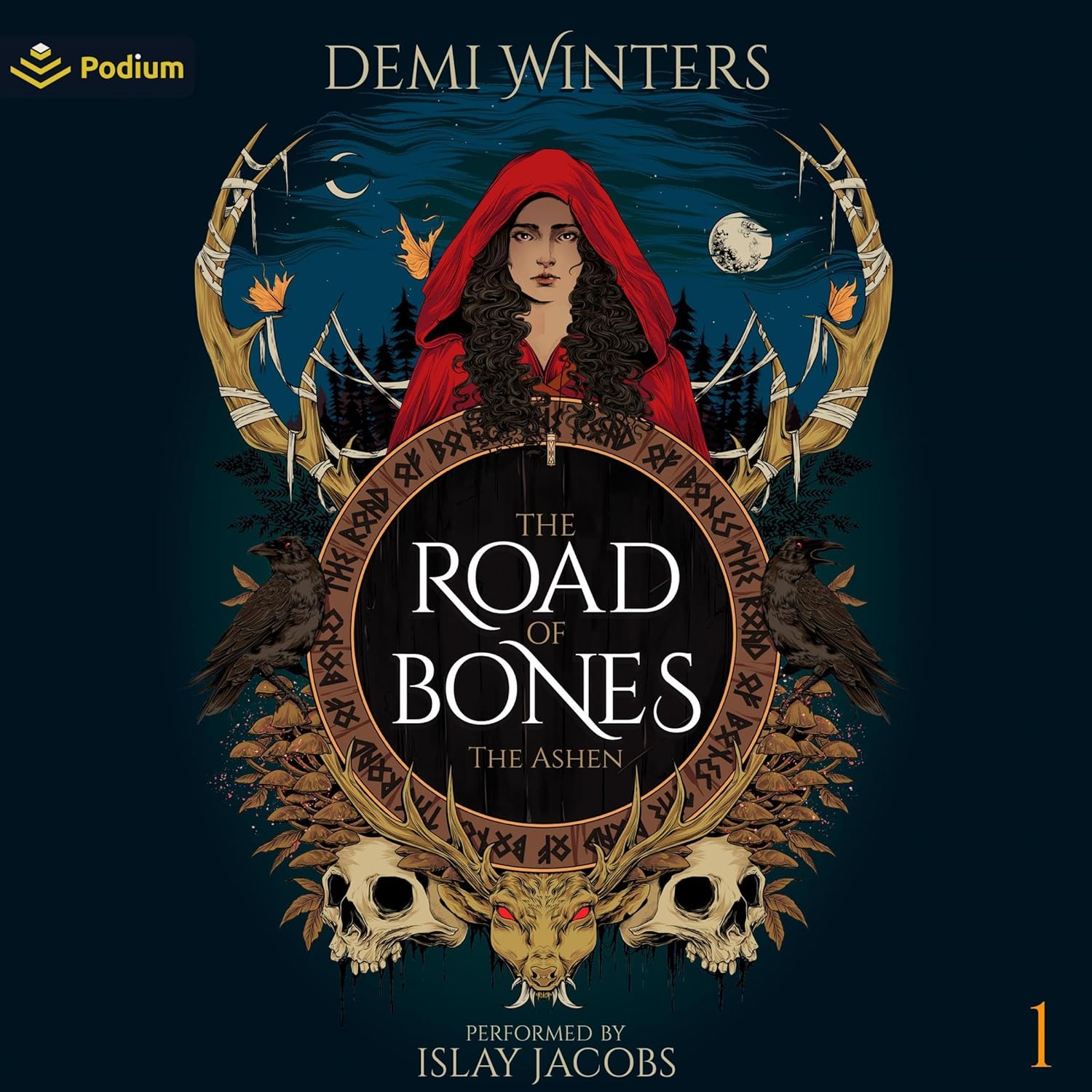 Demi Winters The Road Of Bones Hardcover Book front cover showcasing the epic Viking romantasy artwork.