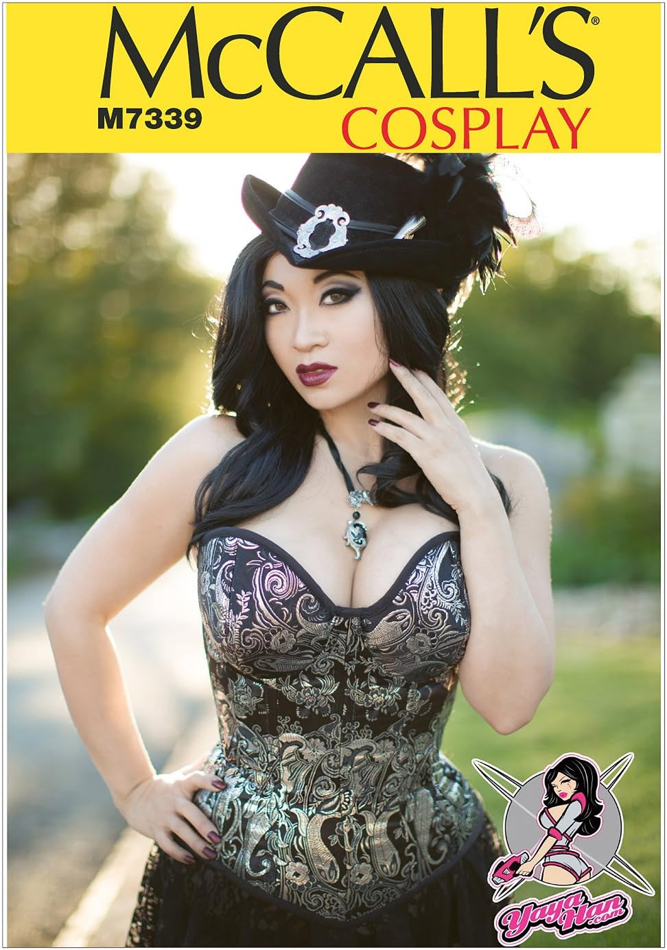 McCall's M7339 Yaya Han corset sewing pattern front view packaging