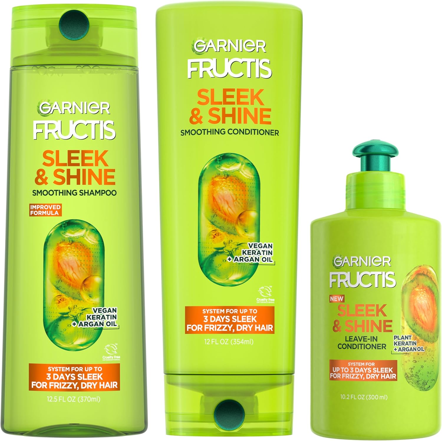 Garnier Fructis Sleek and Shine hair care kit front view
