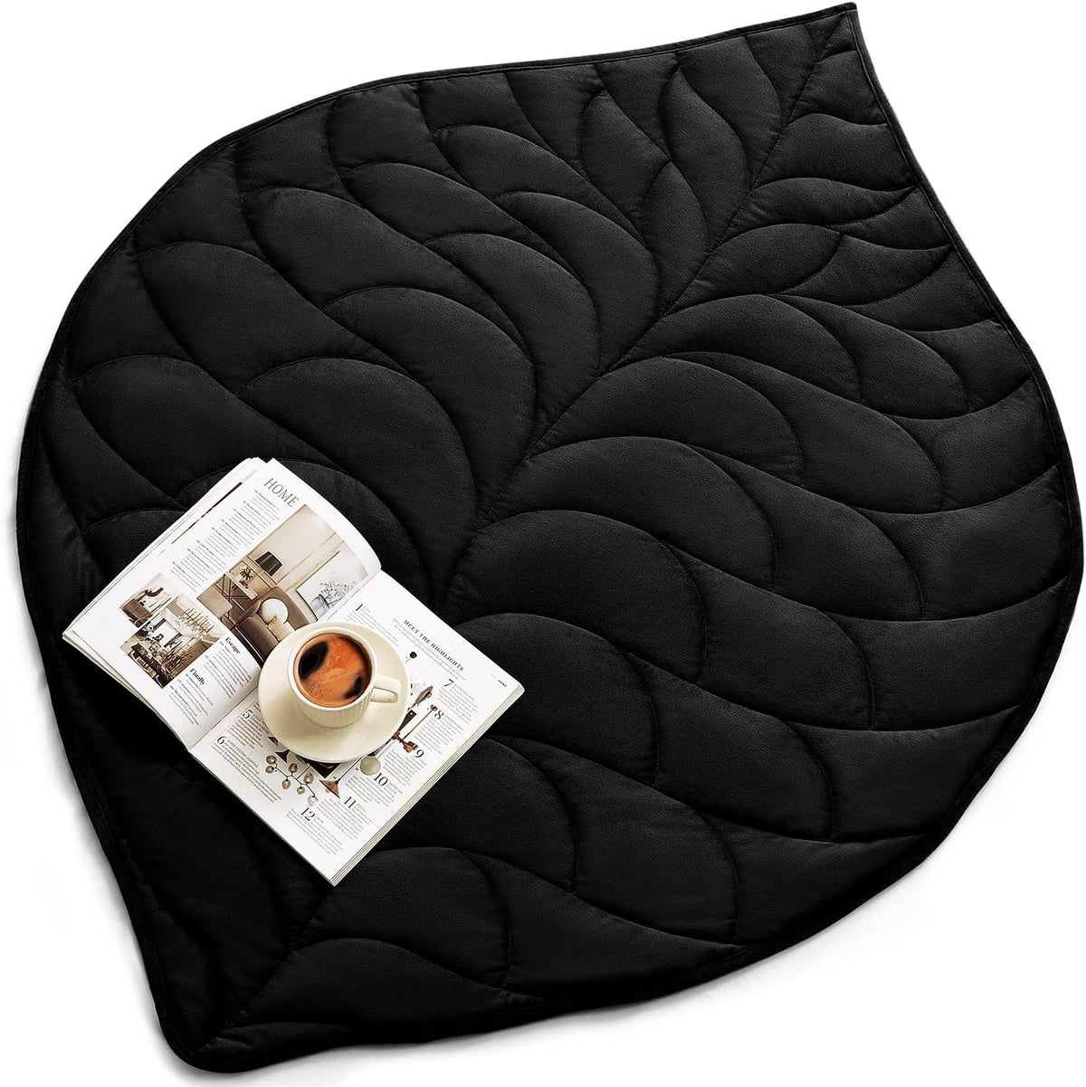 Kaisa Weighted Lap Blanket for Adults, 5 lbs, 23"x29", Leaf Pattern, Khaki | Washable Weighted Blankets, Small Portable Blanket for Relaxation, Cozy Luxury Crystal Velvet All-Season Heavy Blanket - Image 13