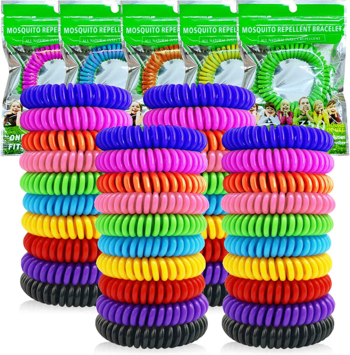 BuggyBands 40 Pack Mosquito Repellent Bracelets front view