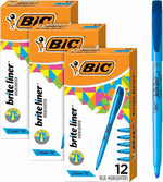 BIC Brite Liner Highlighters, Chisel Tip, 12-Count Pack, Yellow Ink - Image 10