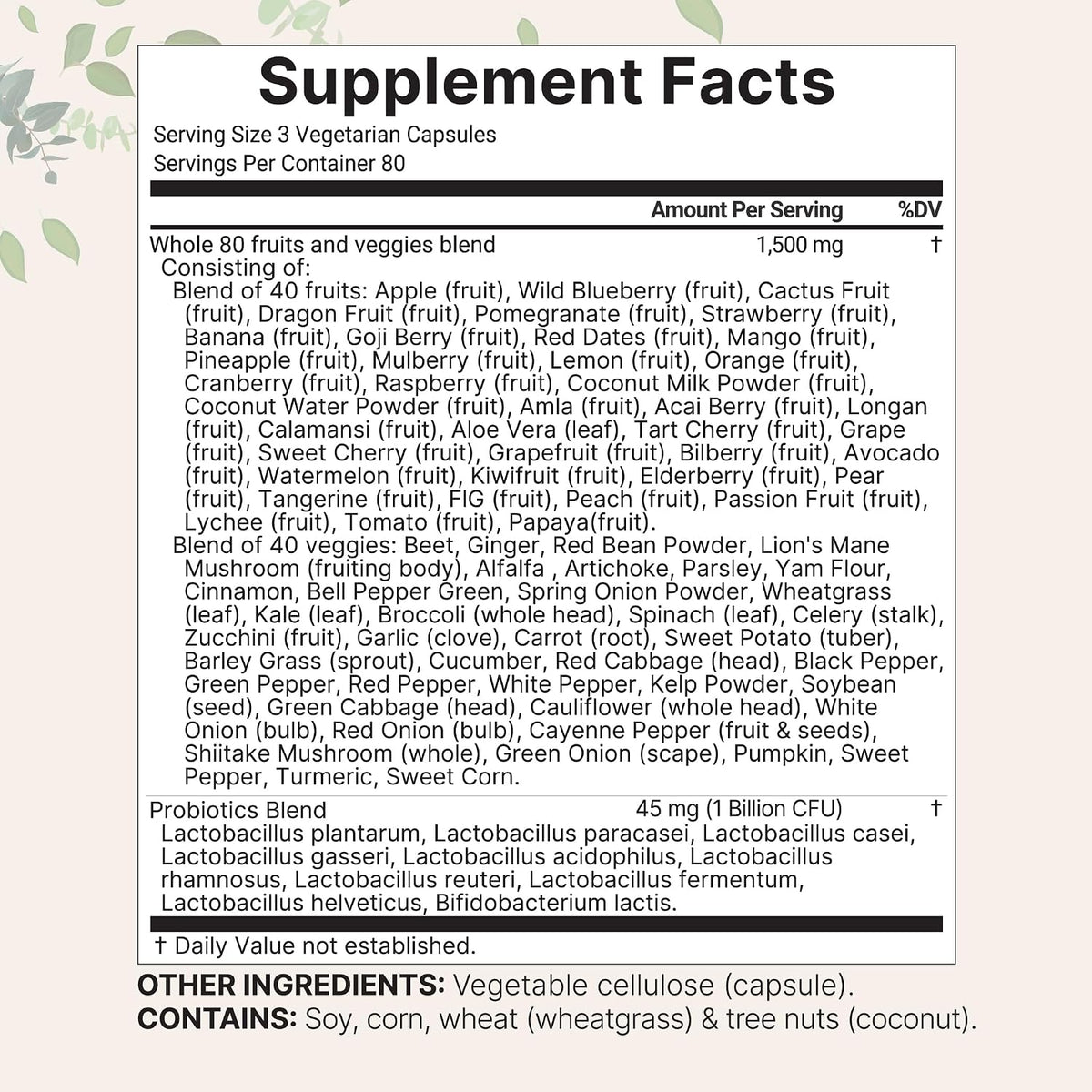 Micro Ingredients supplement ingredients label close up
