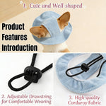 Adjustable drawstring strap detail on dog cap