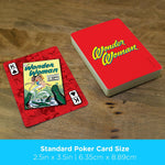 AQUARIUS Wonder Woman playing cards close-up of the linen finish texture.