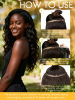 Caliee 120g human hair extensions set layout