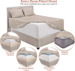 Sheet set neatly arranged on an oversized mattress