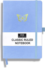 RICCO BELLO Lined Journal Notebook, Grey, 5.7 x 8.4-Inches | Faux Leather Hardcover, Pen Holder, College Ruled, 96 Sheets / 192 Pages, For Work & Notes - Image 10