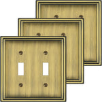6 Pack Single Decorator Switch Covers Wall Plate, Antique Brass Decorative Rocker Switch Plates Outlet Covers for Receptacle, GFCI Outlet, Dimmer - Classic Style, 1 Gang Decorator - Image 9