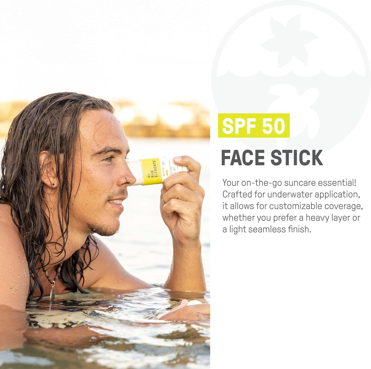Raw Elements Face Stick SPF 50 All-Natural Mineral Sunscreen, 1 oz (1-Pack) | All-natural mineral sunscreen with broad-spectrum UVA/UVB protection, reef-safe, water-resistant, travel size. - Image 2