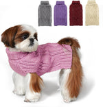 KYEESE Dog Sweaters for Small Dogs Turtleneck Dog Cable Knit Pet Sweater with Golden Thread for Cold Weather, Beige, Medium - Image 10