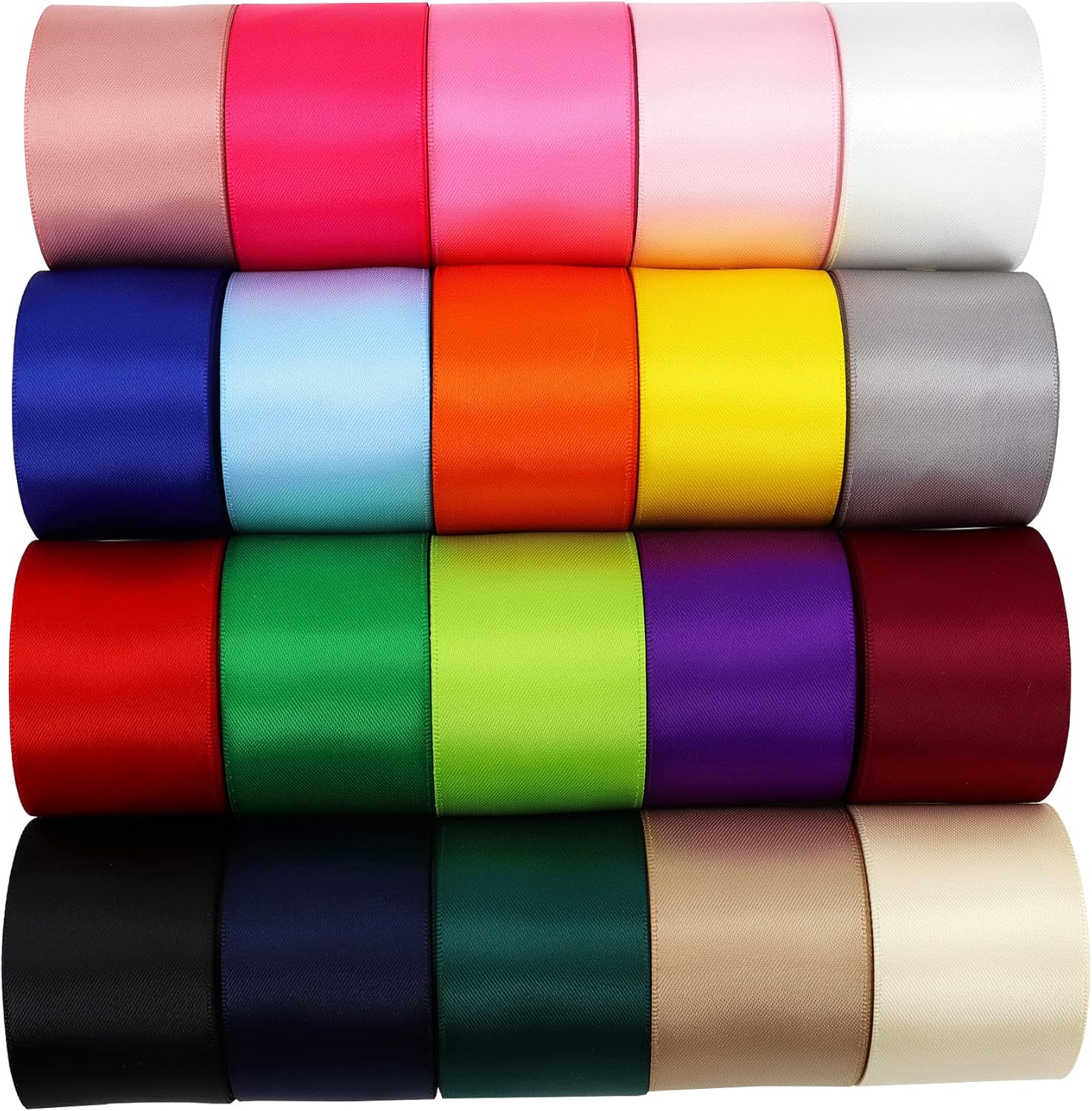 Yerelo double face satin ribbon 20 color assortment front view