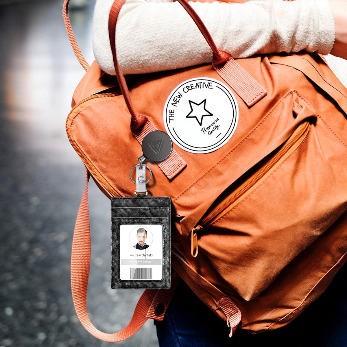 Military-grade zinc alloy casing close-up of Azrra badge holder