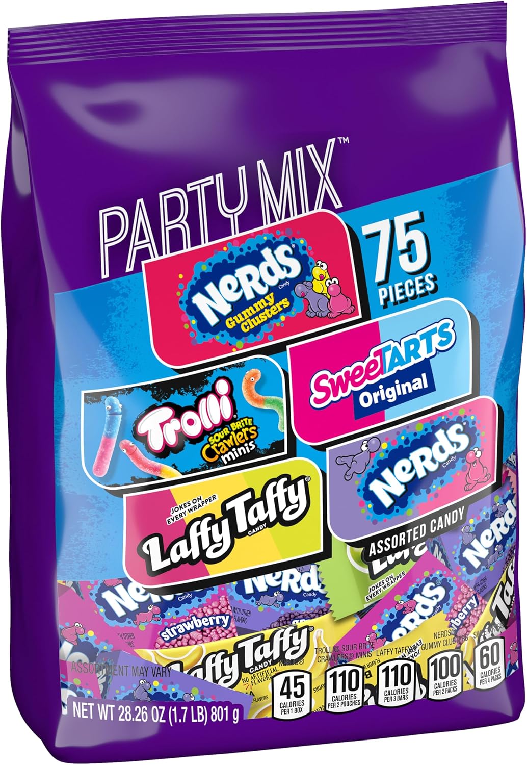 Seventy-five piece American imported assorted candy bag for party favors