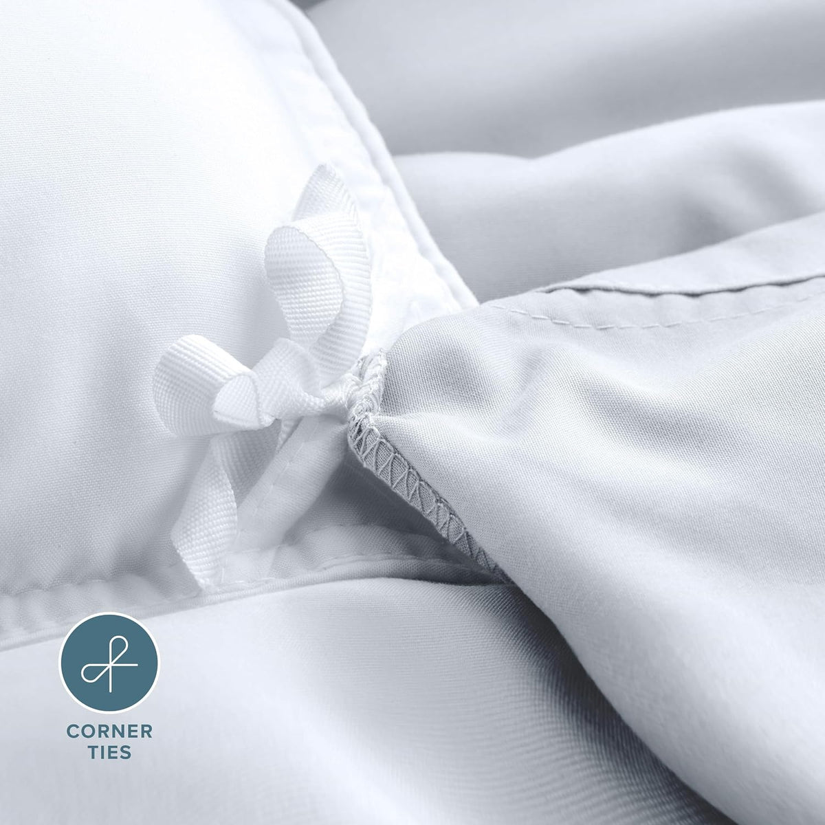 Bare Home queen duvet cover styled on bed