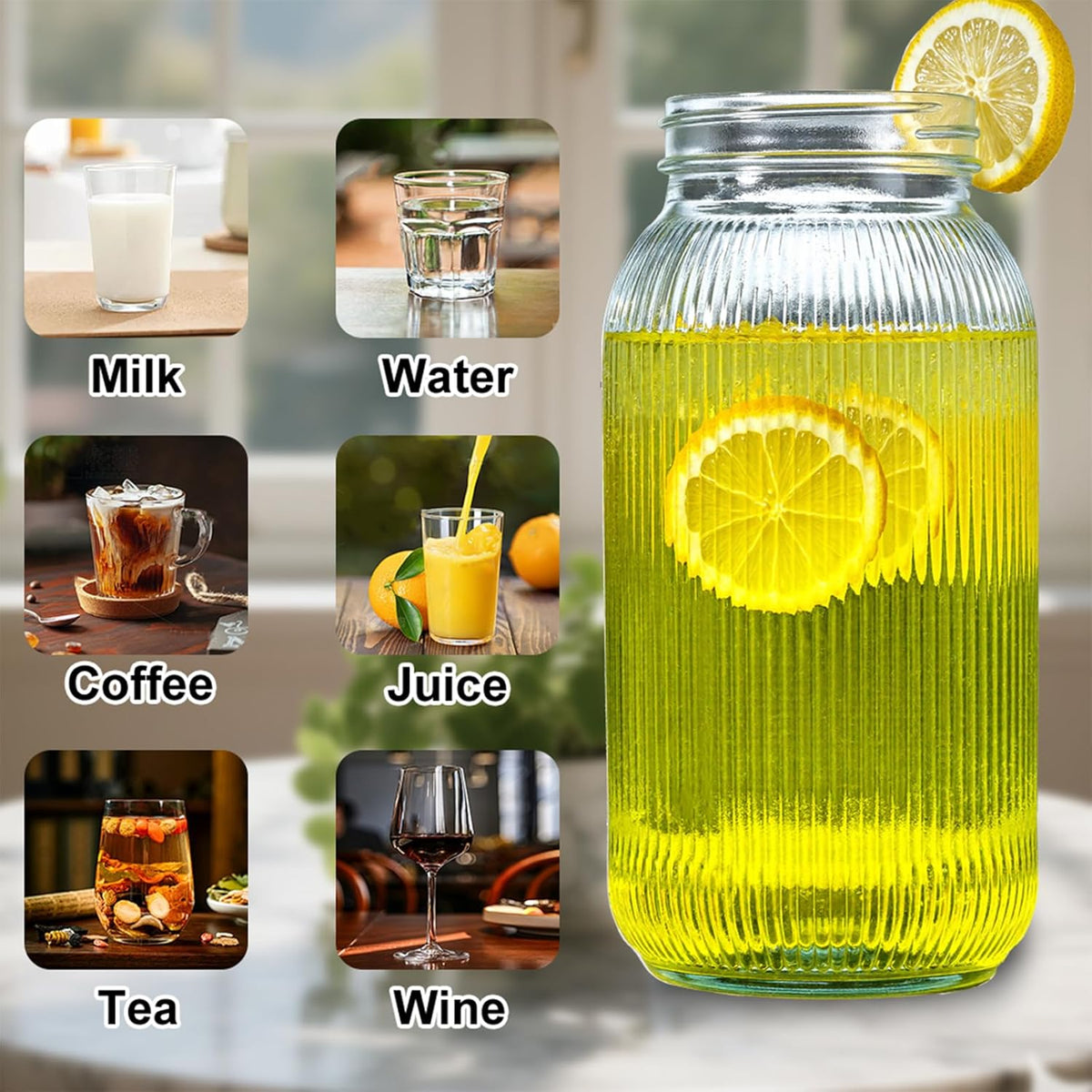 WELLIFE 64 OZ Mason Jars, 3 Pack Wide Mouth Mason Jars for Pickling, Canning, Fermenting and Food Storage, Microwave & Dishwasher Safe - Image 9