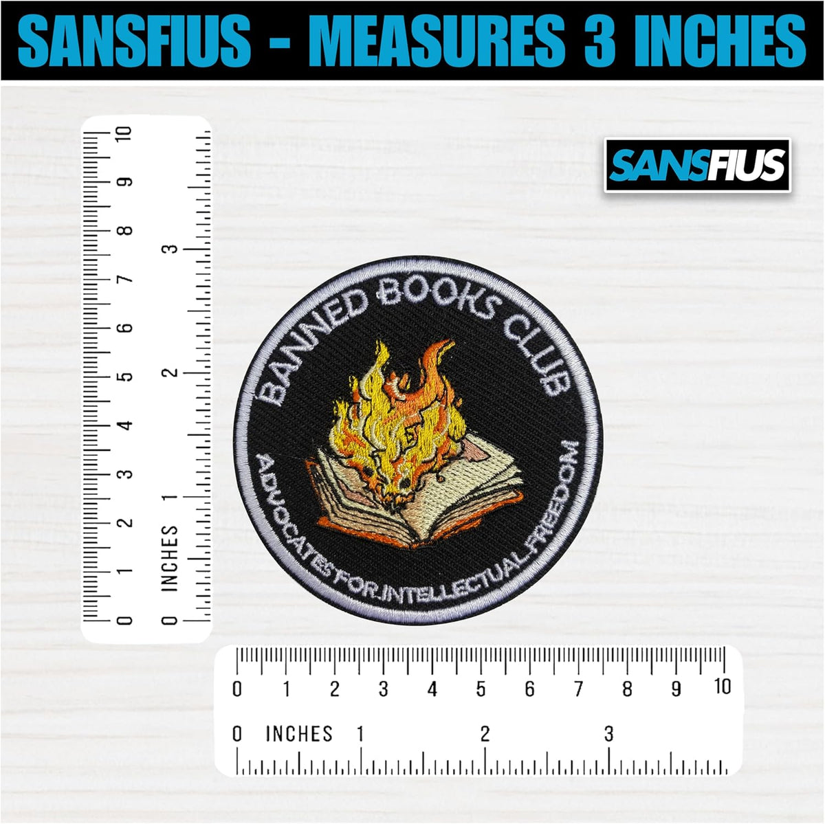 Sansfius decorative patch styled for DIY crafts