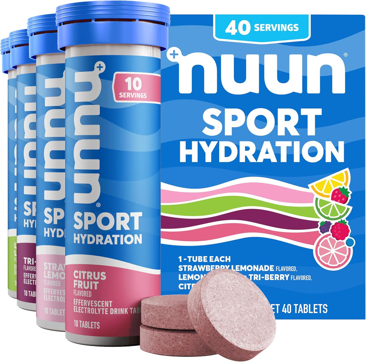 Nuun Sport Electrolyte Tablets Mixed Flavors, GF & Vegan, 4 Pack - Image 13